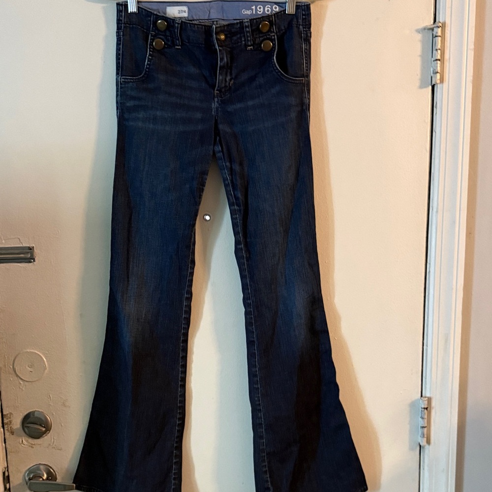 GAP Women's Deep Indigo Flare Jeans